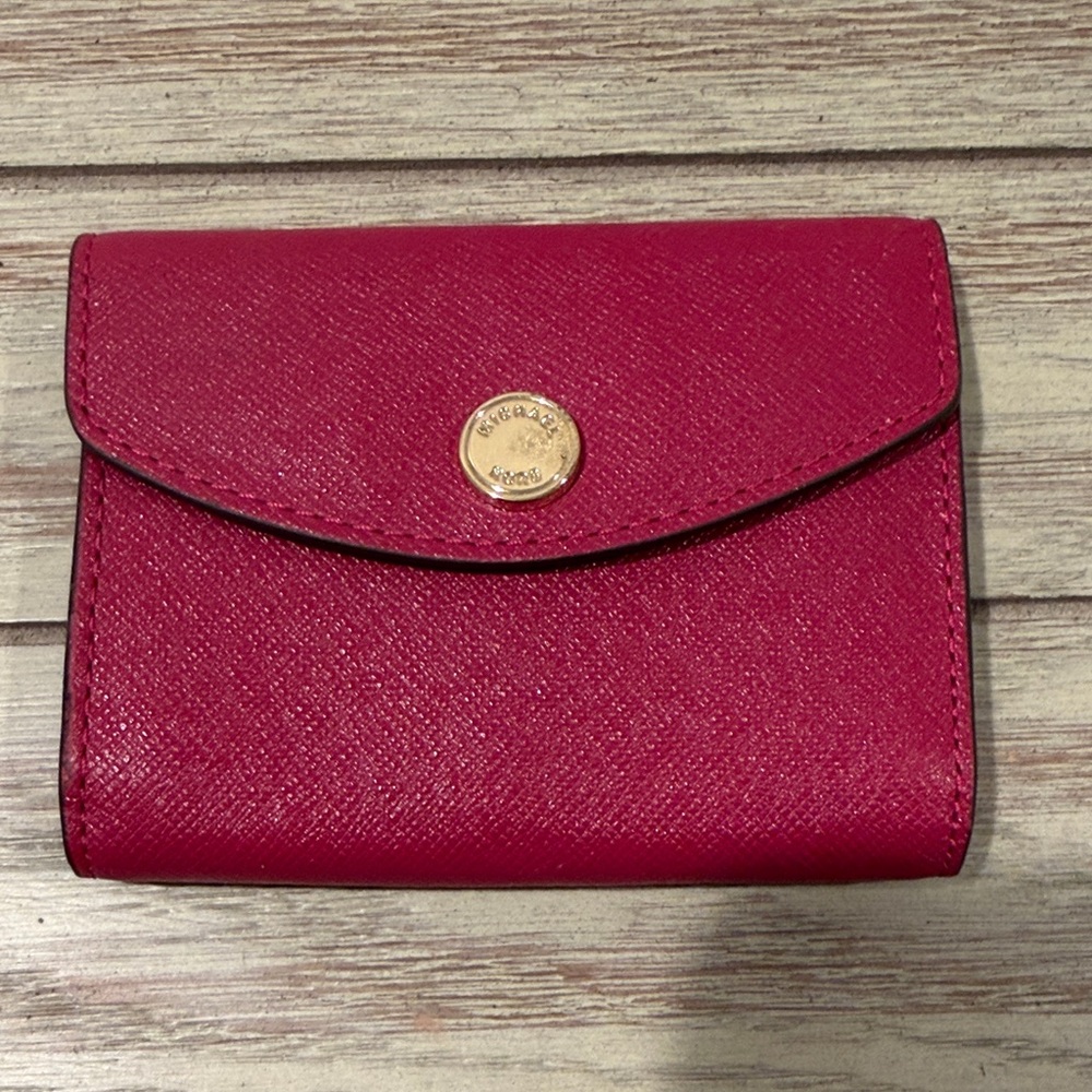 Michael Kors Raspberry Pink Saffiano Leather Snap Wallet